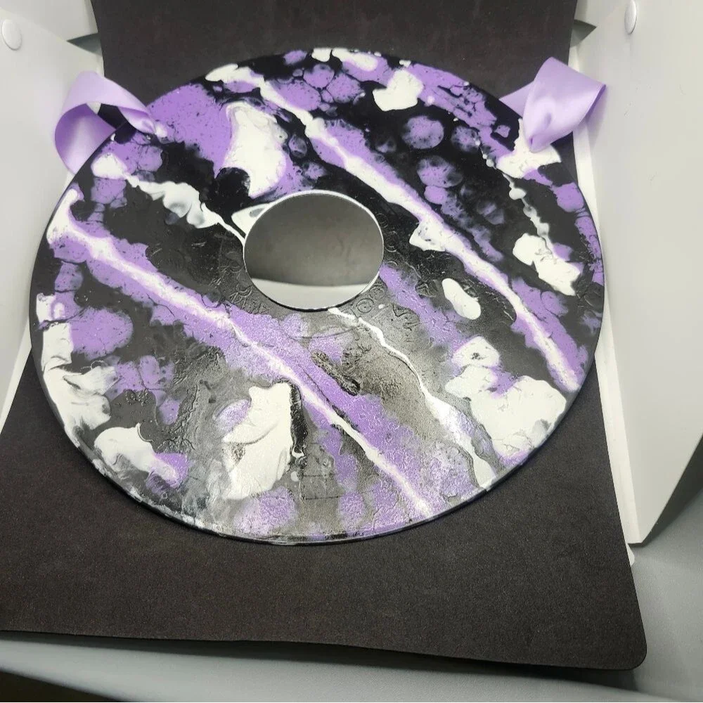 Hand Crafted Colorful Mirror Fluid Art Painting On 12